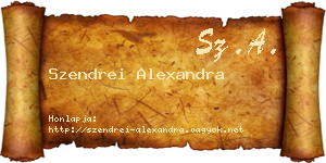 Szendrei Alexandra névjegykártya